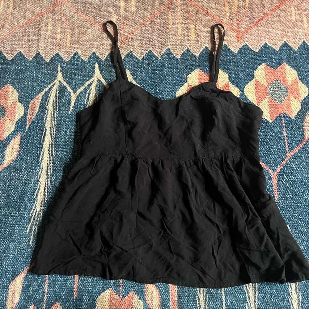 Forever 21 Flowy Black Tank Going Out Top Medium